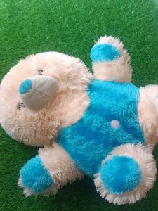 Cute Blue &amp; Beige Plush Bear