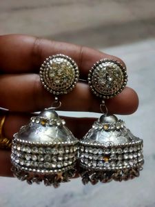 Oxidized Jhumka And Earing Combo