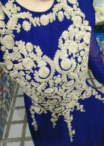 Elegant Navy Blue Embellished Gown