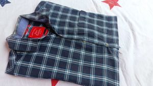 Men's Blue Plaid Casual Shirt