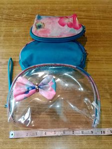 Combo of Pouch Transparent Purse - Set (3 Pcs)