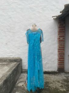 Sparkling Blue Gown with Train