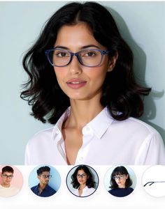 New Stylish Blue Eyeglasses with Case