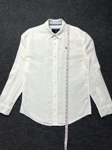 Men's Guess White Linen Shirt