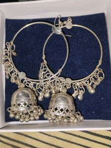 Combo of Silver Jhumka and Gold Bracelet