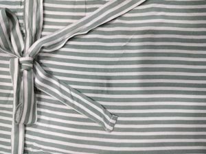 Striped V-Neck Button-Front Dress