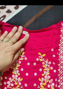 Vibrant Pink Embroidered Kurta Set