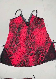 Satin Snake Print Pajama Set