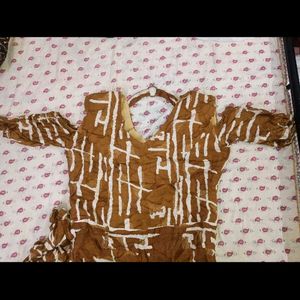 Combo Patterned Pullover Top and long dress