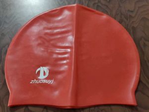 Red Silicone Swim Cap unisex
