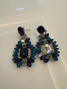 Sparkling Blue &amp; Green Gemstone Earrings