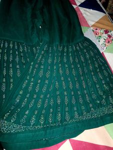 Green Embellished sharara suit