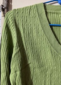 Light green V neck sweater