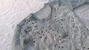 mirror work Chikankari Embroidered Kurta