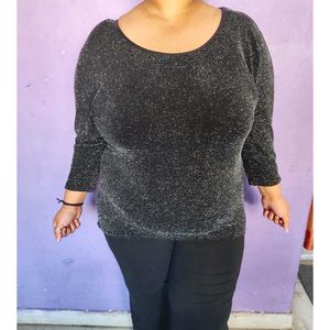 Sparkly Black Long Sleeve Top