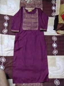 Purple Kurta Set Trousers And Dupatta