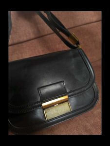 Classic Black Leather Crossbody Bag