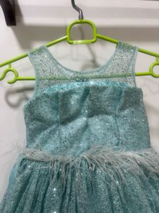 Sparkly Teal Ruffled Gown age 5-6 yrs