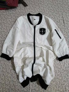 White Bomber Jacket 🔥 100% Unused