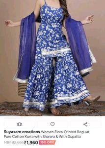 Blue Pure Cotton Dupatta Set