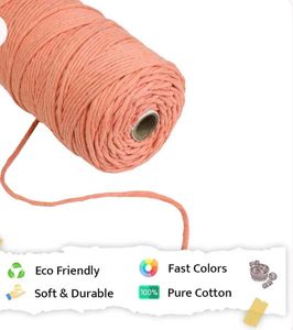 pastel orange 3 mm singleply Cotton Macrame Cord