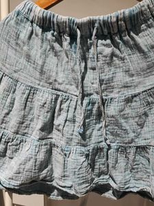 Tiered Blue Mini Skirt