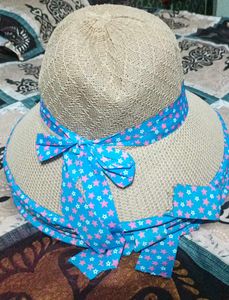 Charming Straw Hat with Star Ribbon for girls