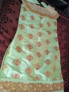 sleeveless mesh kurti and patiala salwar