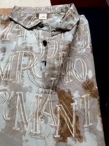 Unique Graphic Print Button-Up Shirt