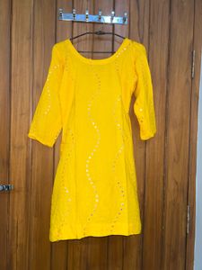 Vibrant Yellow Kurta Set with Jacket