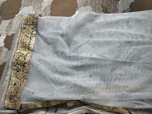 Beautiful New Dupatta In Silver Colour