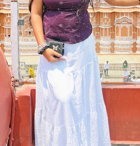 White Tiered Maxi Skirt