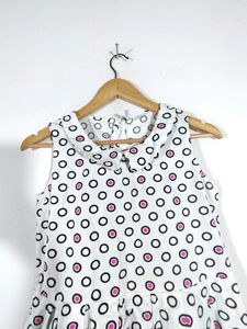 Off White Printed Dress (Girl's)