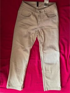 Straight low waist Beige  Pants