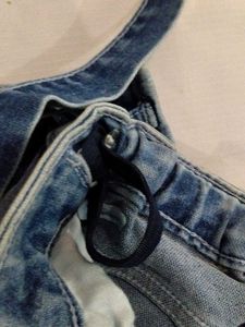 Long Denim Skirt with Belt