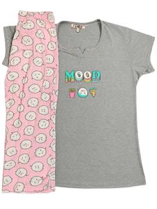 Women’s Cute Printed Night Suit Set –  Size L