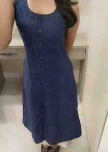 Stylish Blue Checked Kurti