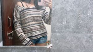 Patterned Long Sleeve Top