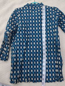 Blue Block Print Kurta