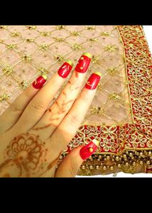 Red &amp; Gold Press-On Nails