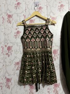Elegant Olive Green Embroidered Kurta Set