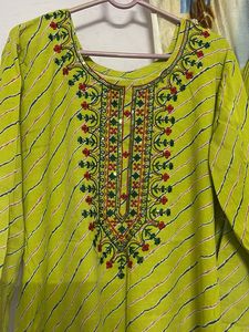 Lime Green Kurta Set with Dupatta