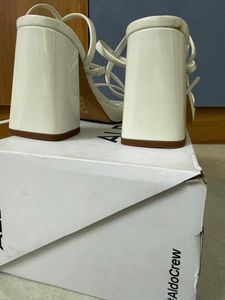 ALDO Stylish White Platform Block Heels