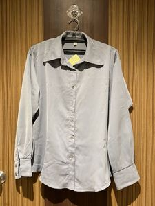 Elegant Gray Button-Up Shirt