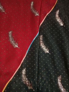Red Black Saree