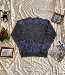 Vintage Grey &amp; Purple Knit Sweater
