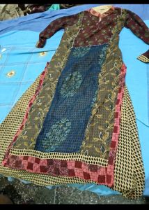 Embroidered shirt with pajami and kurta fre