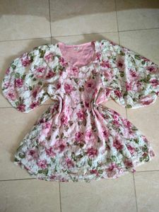 Floral Print Loose Sleeve dress 🌺🪞🌷🍒🏩