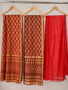 Red Dupatta Combo (Set of 3)