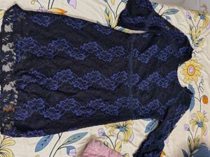 Elegant Navy Lace Dress